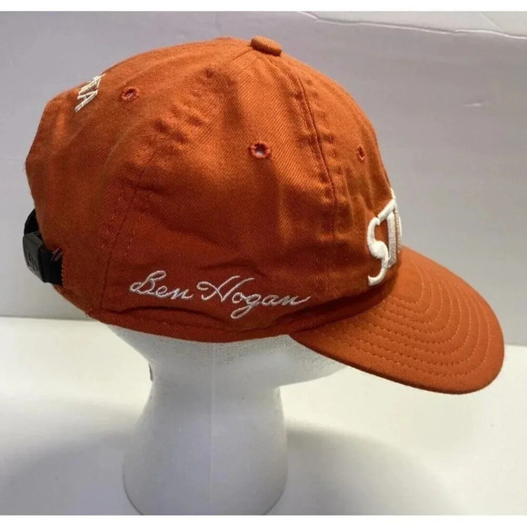 Strata Golf Hat Ben Hogan New Era Leather Adjustable Strap Embroidered In Orange - Picture 3 of 8